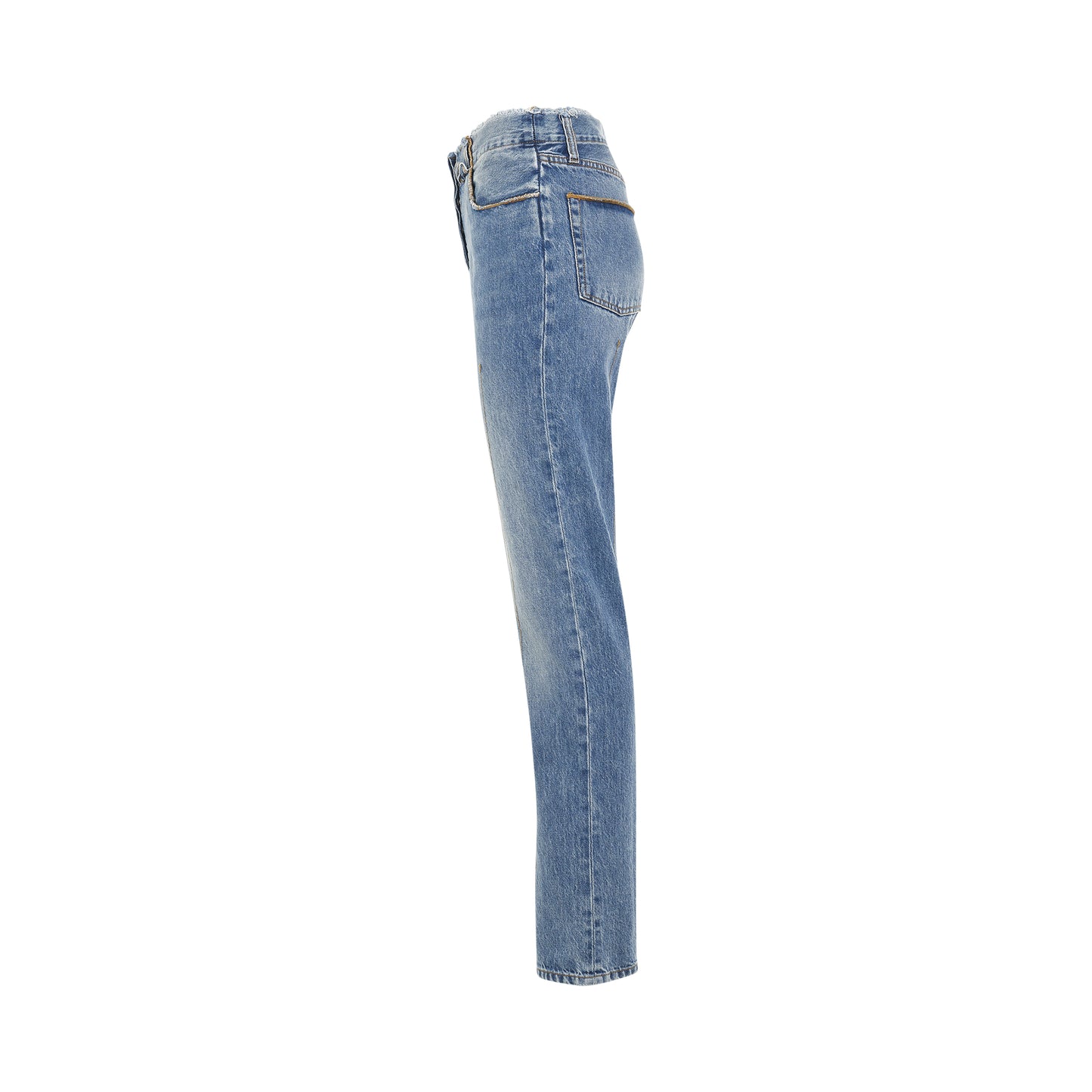 Linon Denim Pants in Light Blue/Tabac