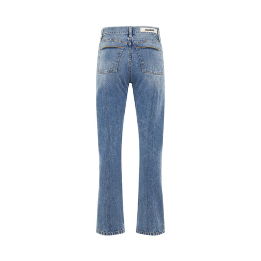 Linon Denim Pants in Light Blue/Tabac