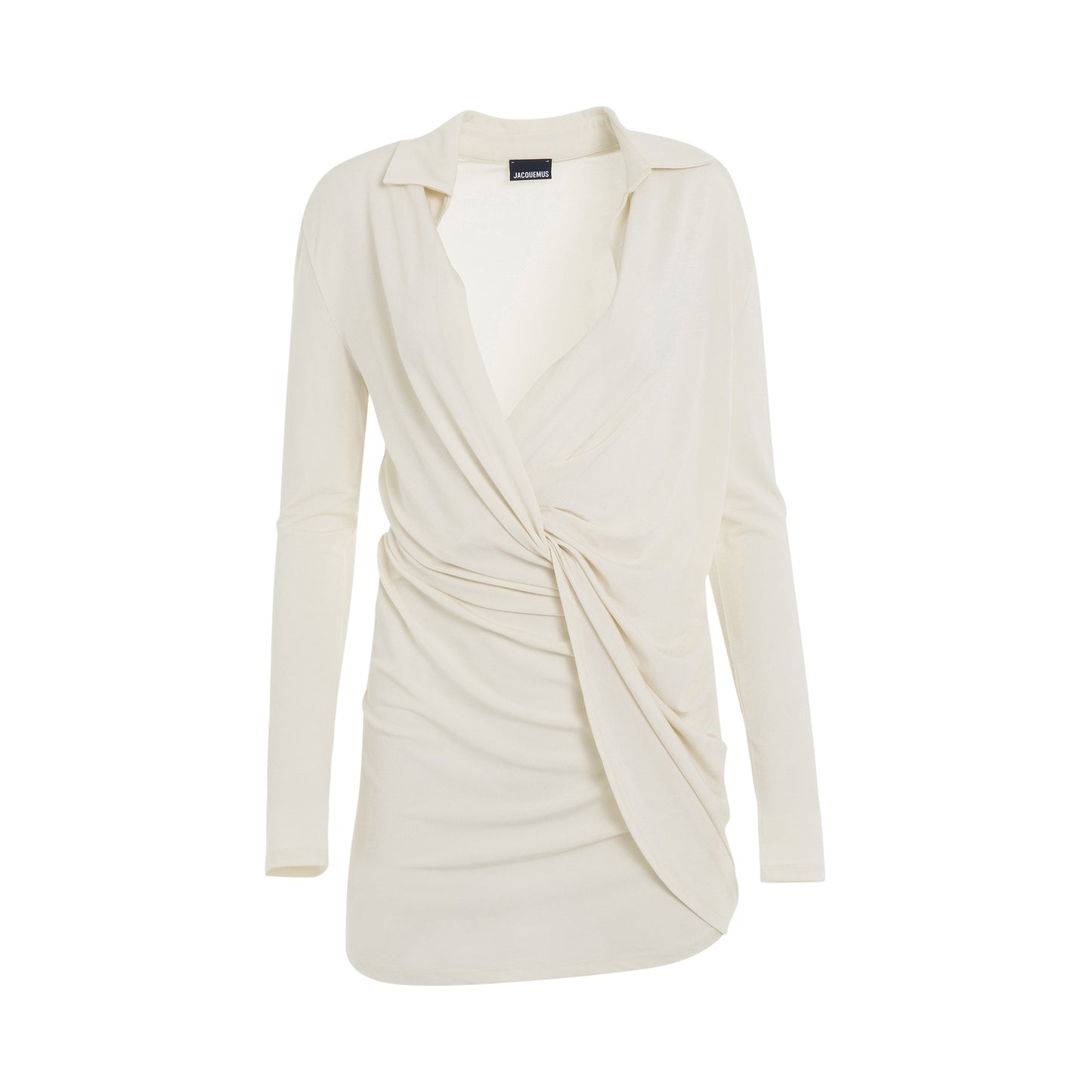 Bahia Twist Jersey Dress in Off-White