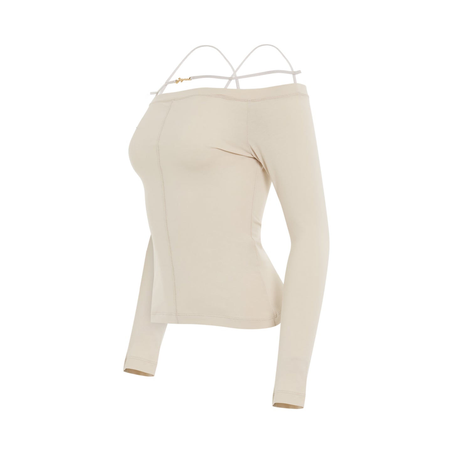 Sierra Long Sleeve Lingerie Top in Beige