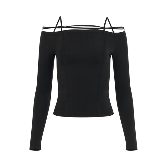 Sierra Long Sleeve Lingerie Top in Black