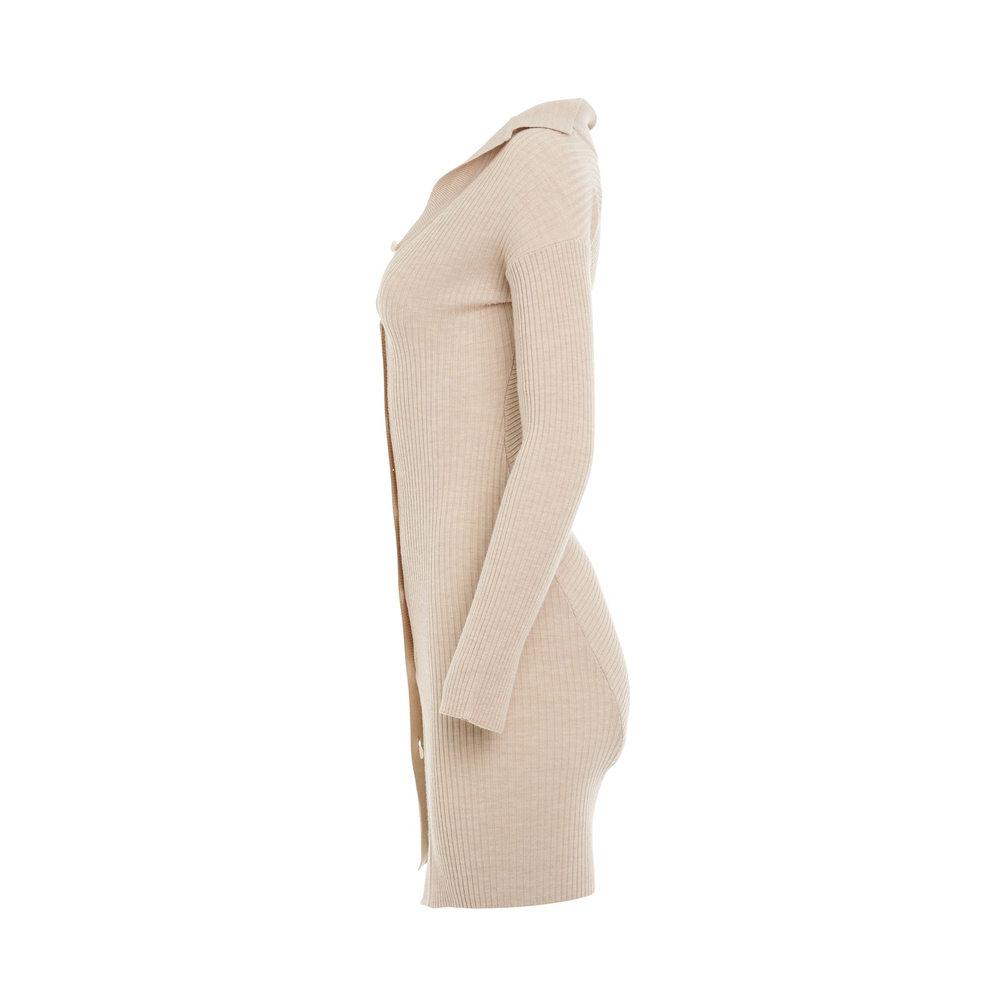 Colin Buckle Strap Knit Dress in Beige