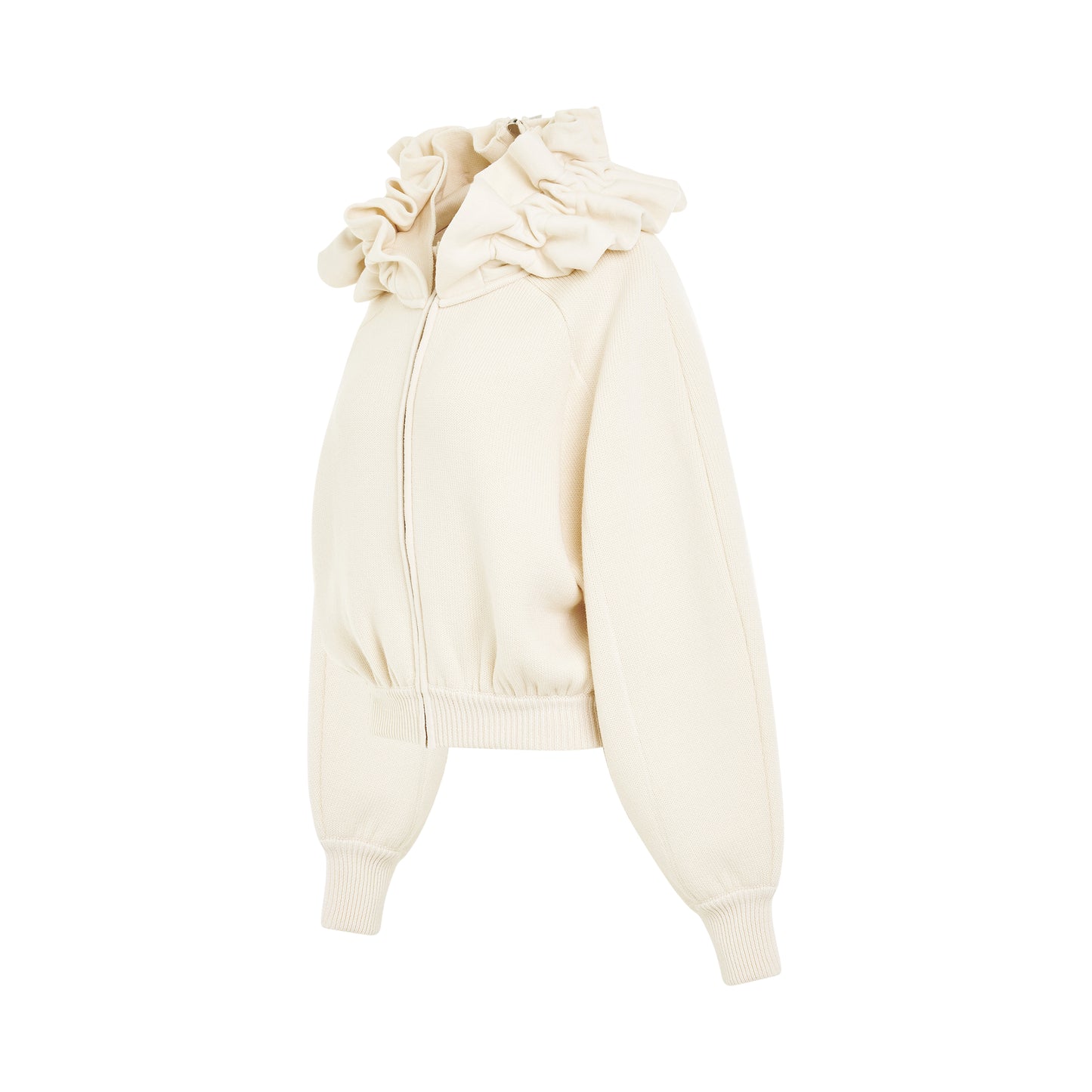 Crinoline Stiffened Knit Jacket in Off-White