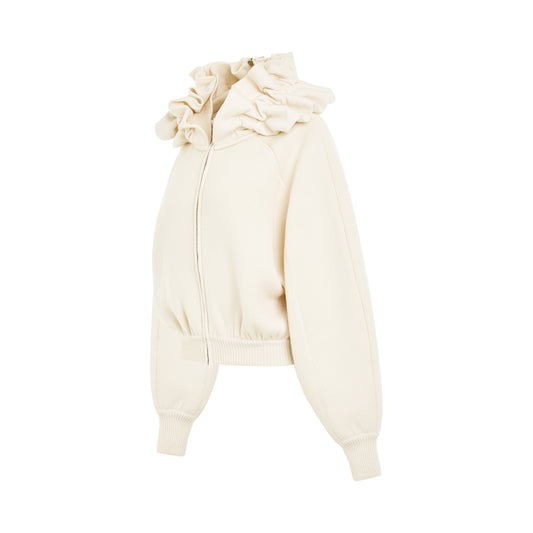 Crinoline Stiffened Knit Jacket in Off-White