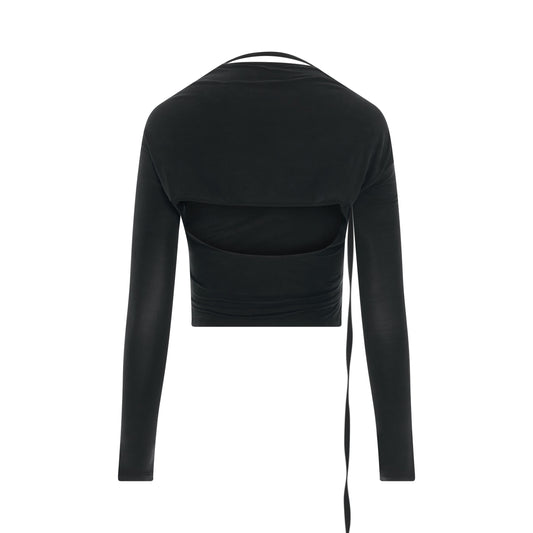 Le Haut Peplo Buckle Strap Top in Black