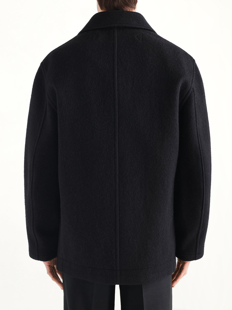 Short DB Coat in Black
