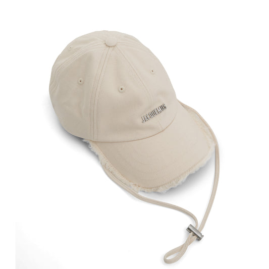 Artichaut Fringe Baseball Cap in Off-White