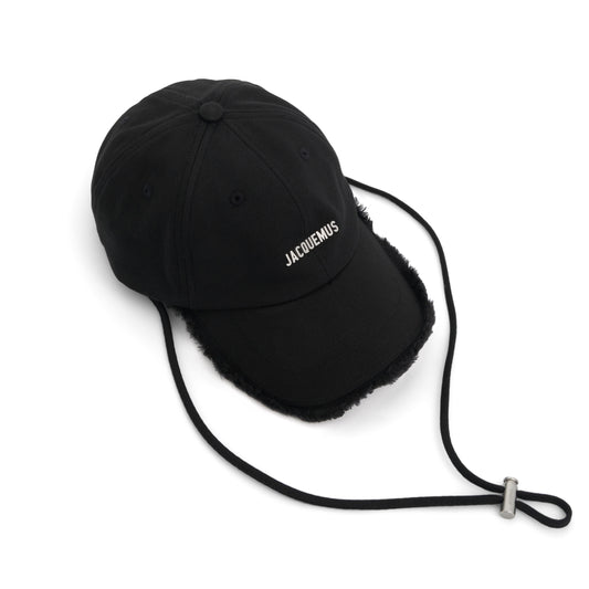 Artichaut Fringe Baseball Cap in Black