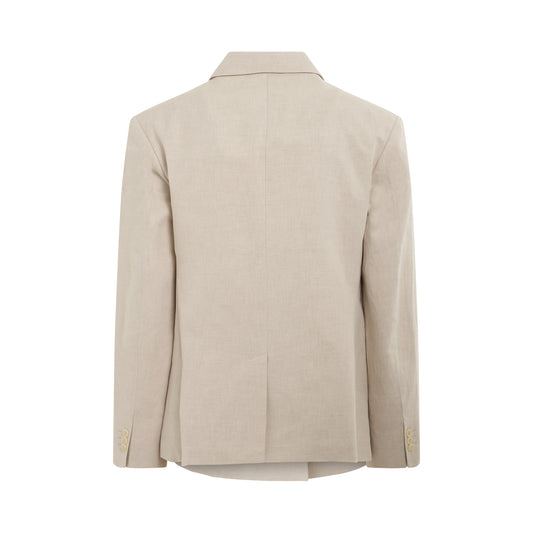 Madeiro Double Breasted Suit Jacket in Light Beige