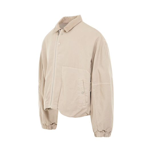 Trivela Shirt Collar Jacket in Light Beige