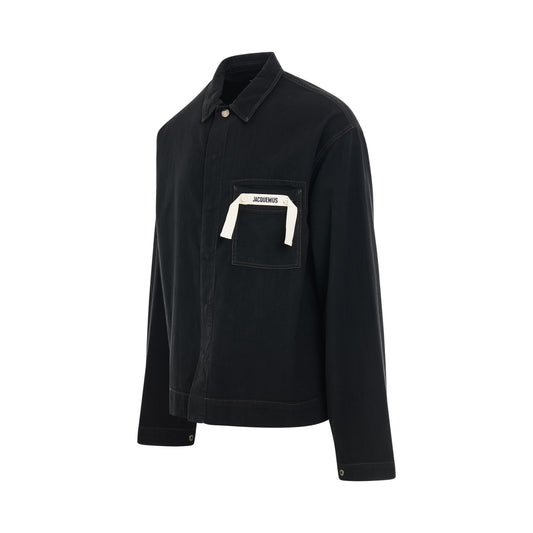 La Chemise De-Nimes Denim Shirt in Black/Brown