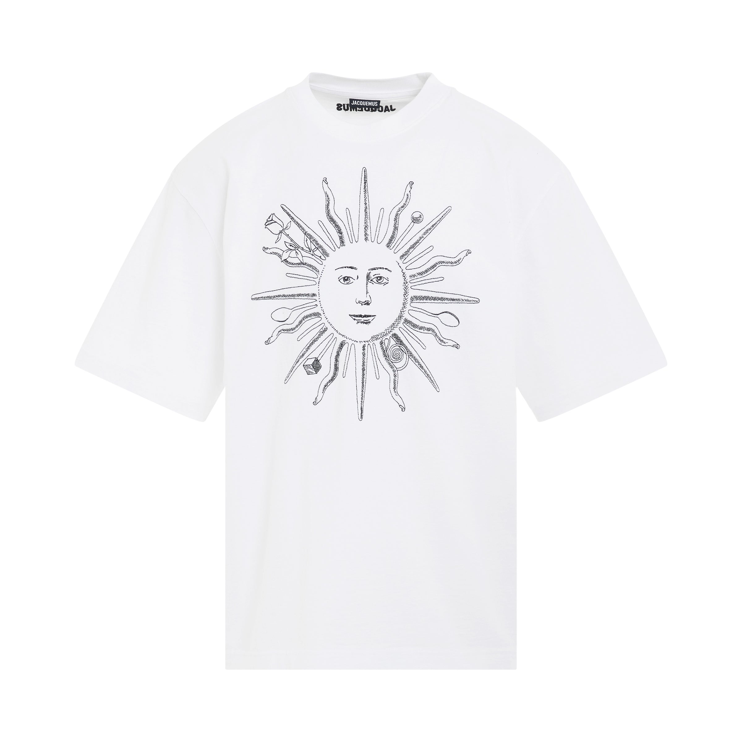 Soleil T-shirt in Royal Sun Print in White