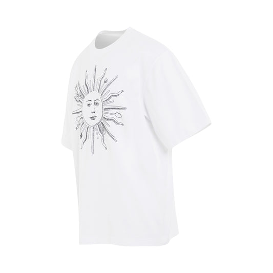 Soleil T-shirt in Royal Sun Print in White