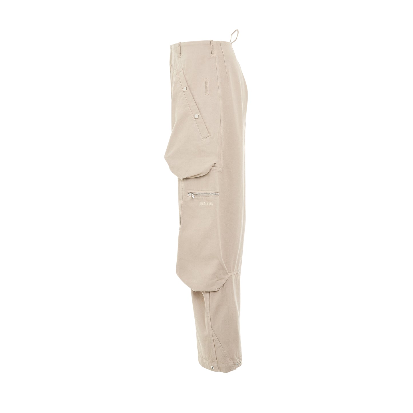 Croissant Cotton Cargo Pants in Light Beige