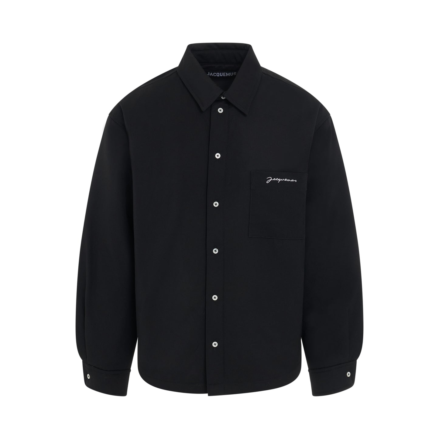 Boulanger Virgin Wool Puffed Overshirt in Black