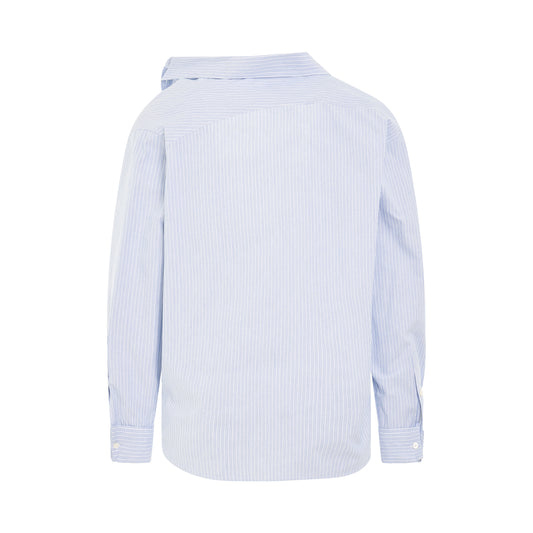 Half Loose Stripe Shirt in Blue/White