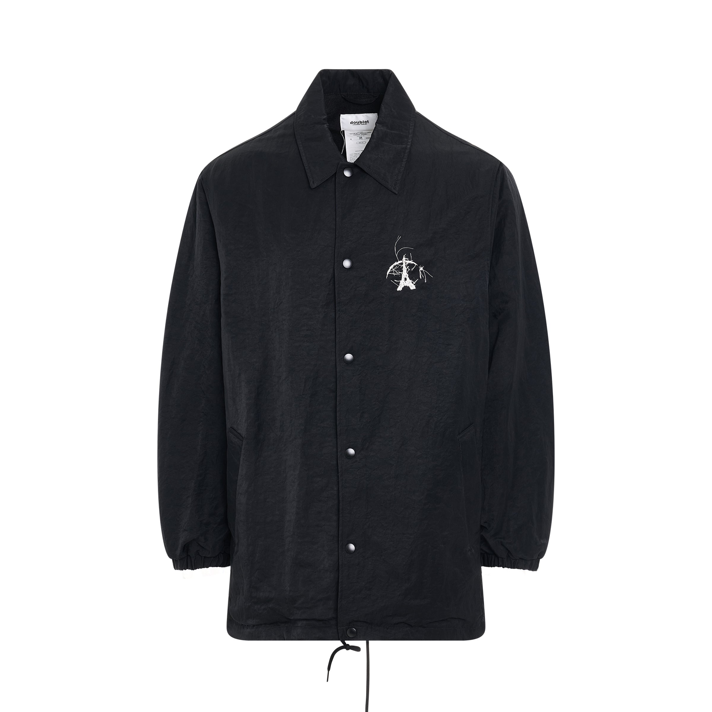 "DOUBLAND" Embroidery Coach Jacket in Black
