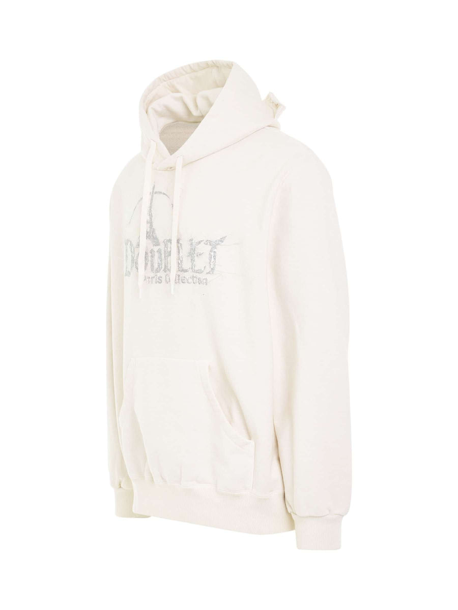 "DOUBLAND" Embroidery Hoodie in White