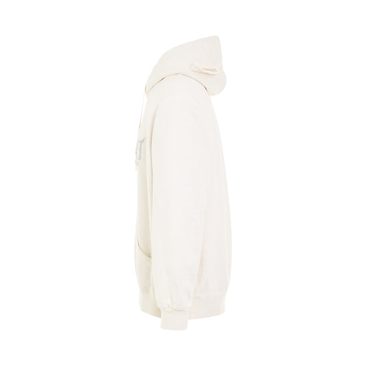 "DOUBLAND" Embroidery Hoodie in White