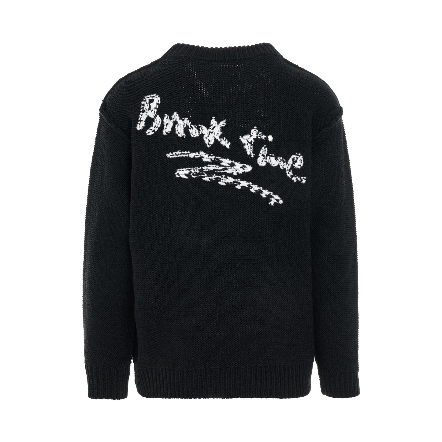 Hand-Knitting Jacquard Pullover in Black