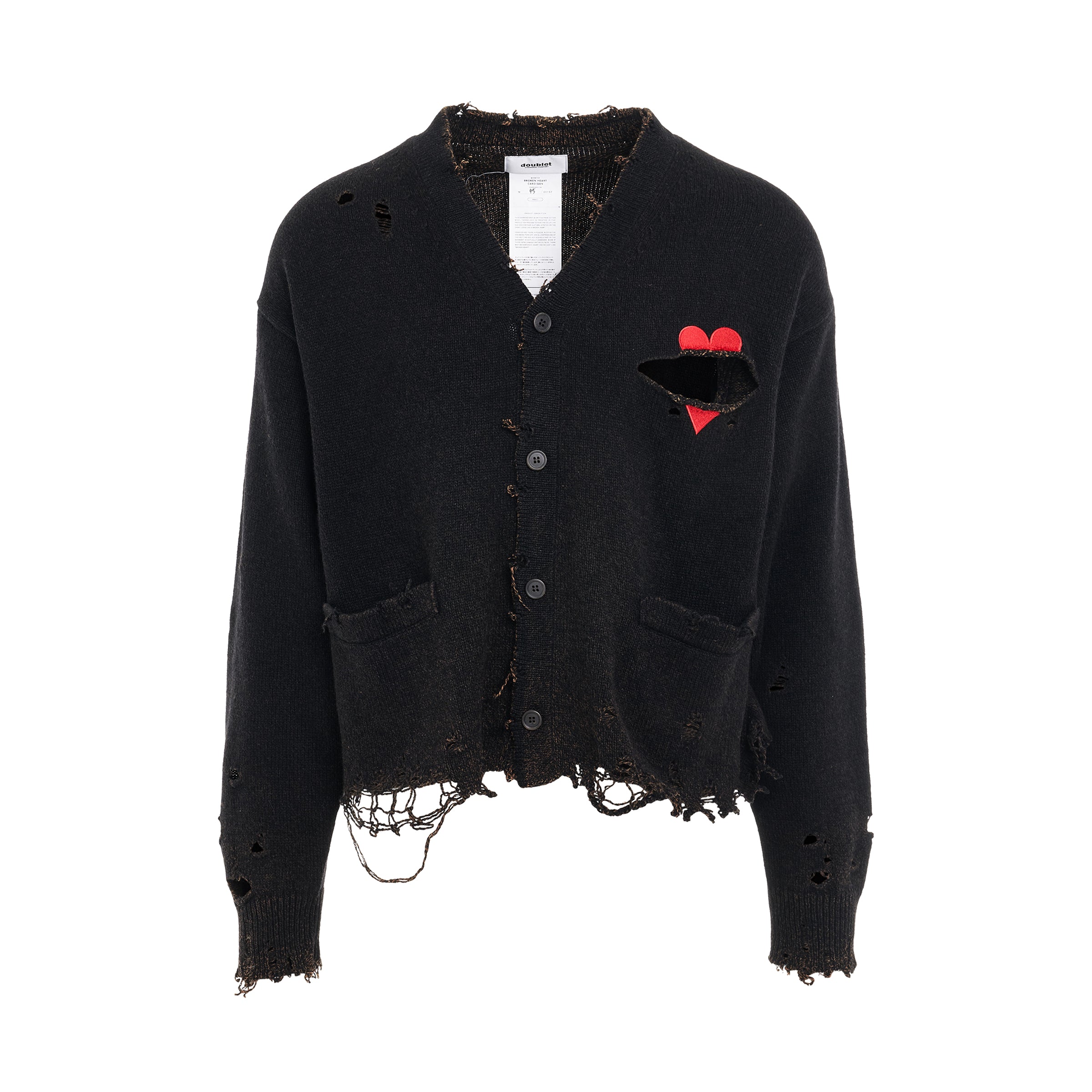 Broken Heart Cardigan in Black