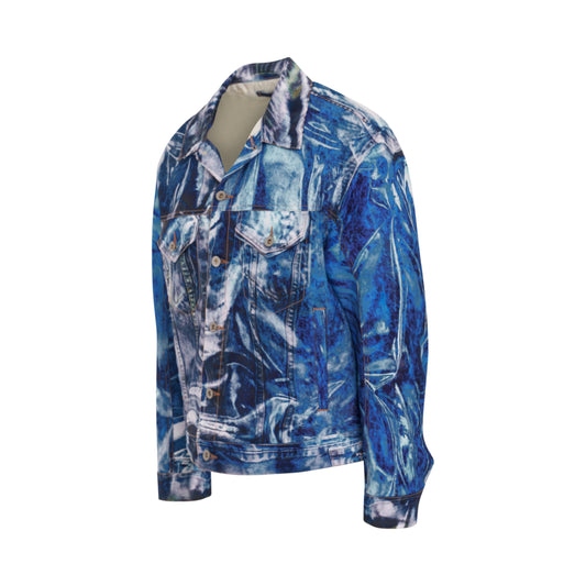 Mirage Printed Denim Jacket in Indigo