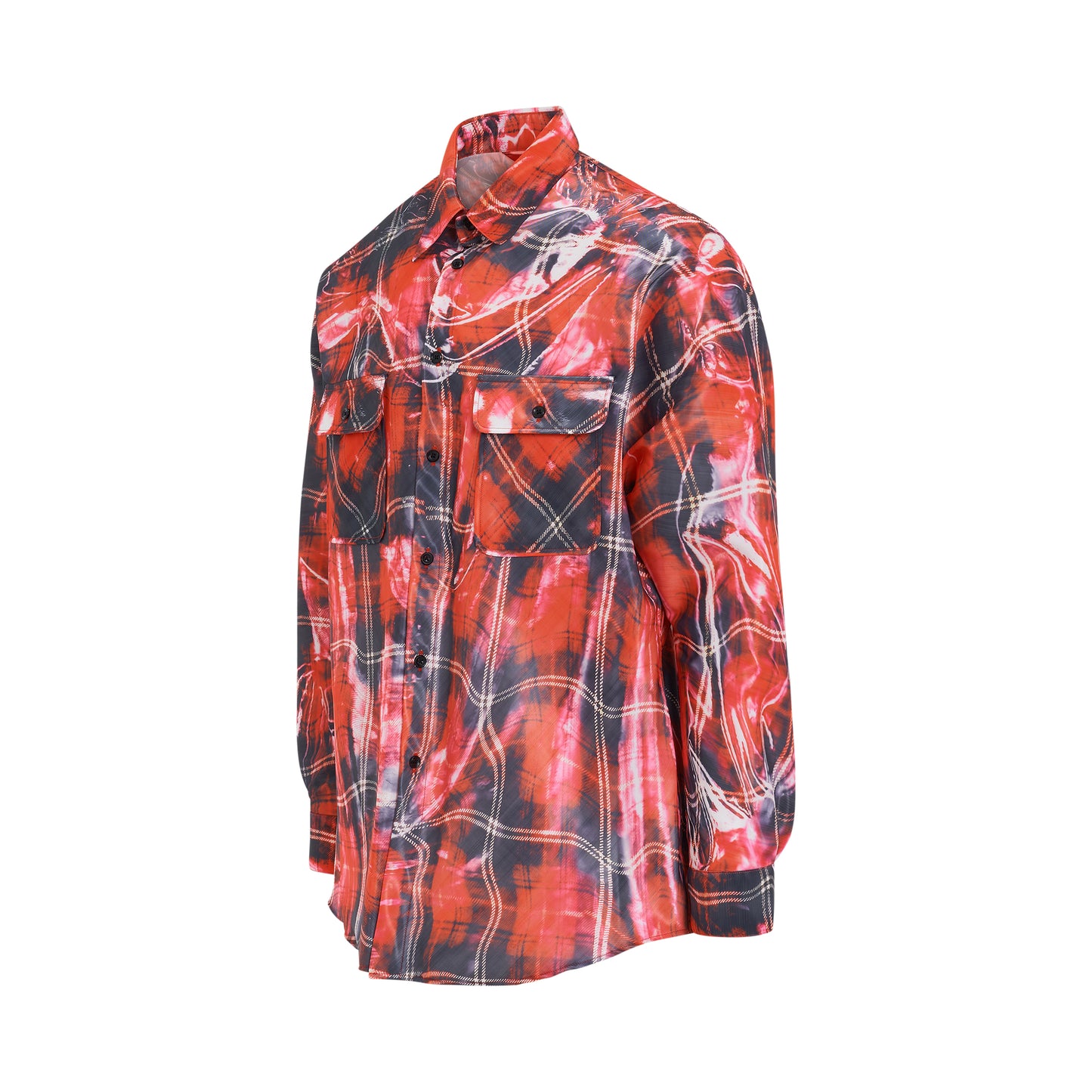 Mirage Printed Checked Shirt in Red