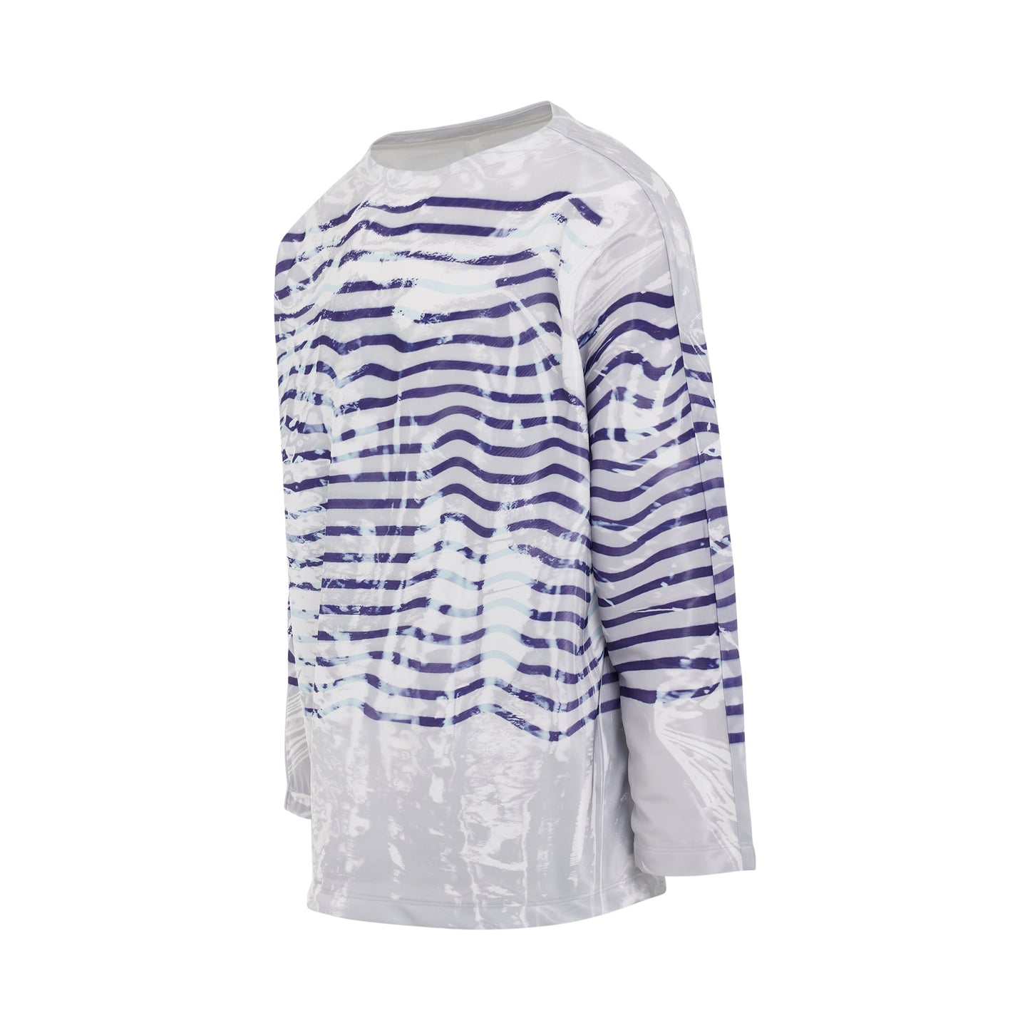 Mirage Printed Basque Shirt in White/Blue