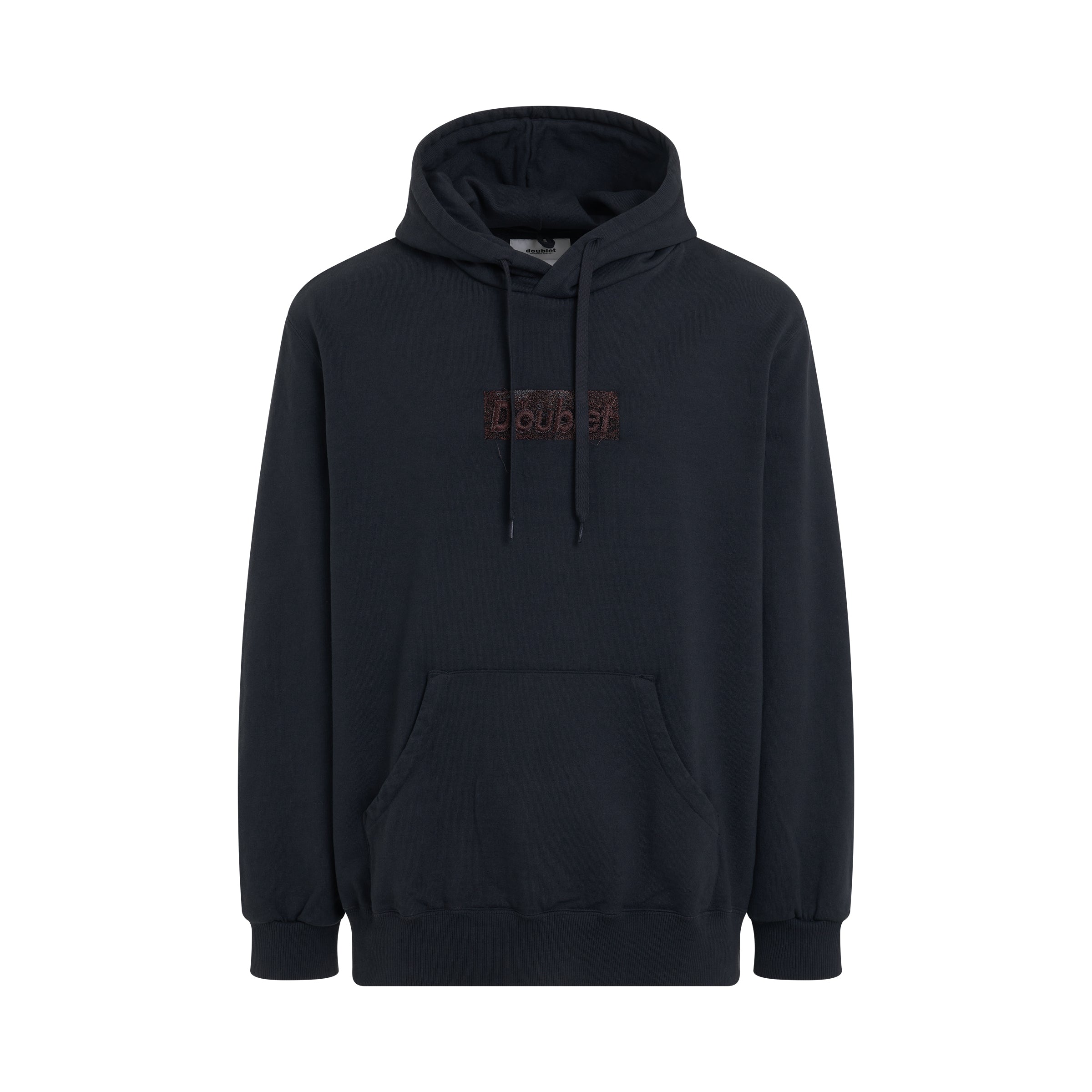 Rust Embroidery Hoodie in Black