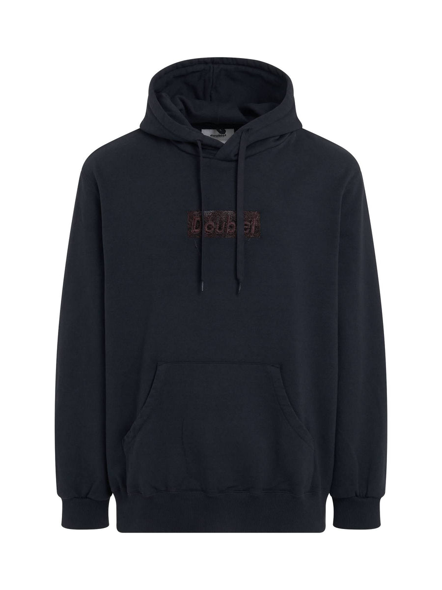 Rust Embroidery Hoodie in Black