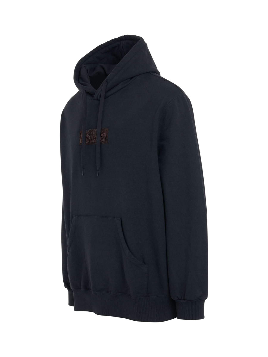 Rust Embroidery Hoodie in Black