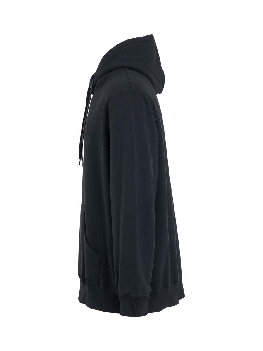 Rust Embroidery Hoodie in Black