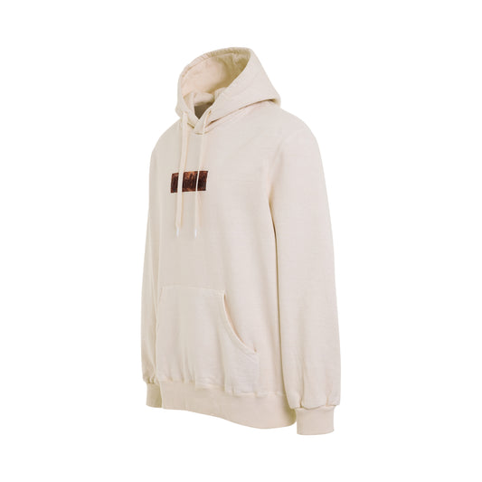 Rust Embroidery Hoodie in Ivory