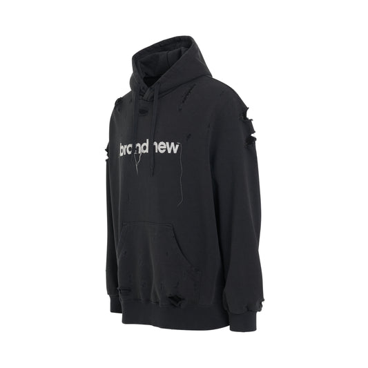 Destroyed Hoodie in Black