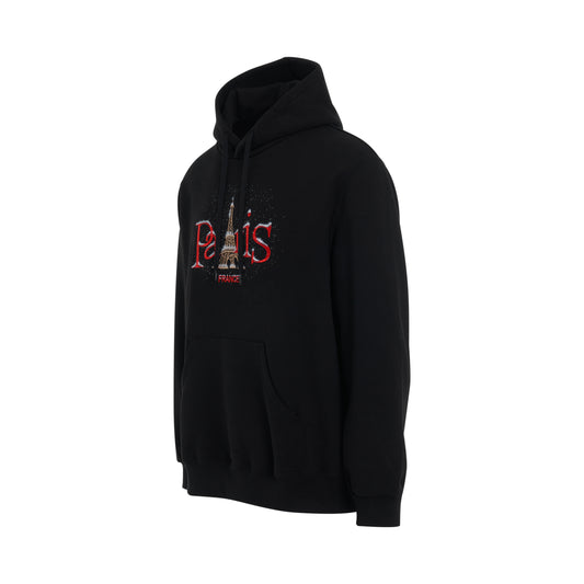 Snow in Paris Hoodie in Black