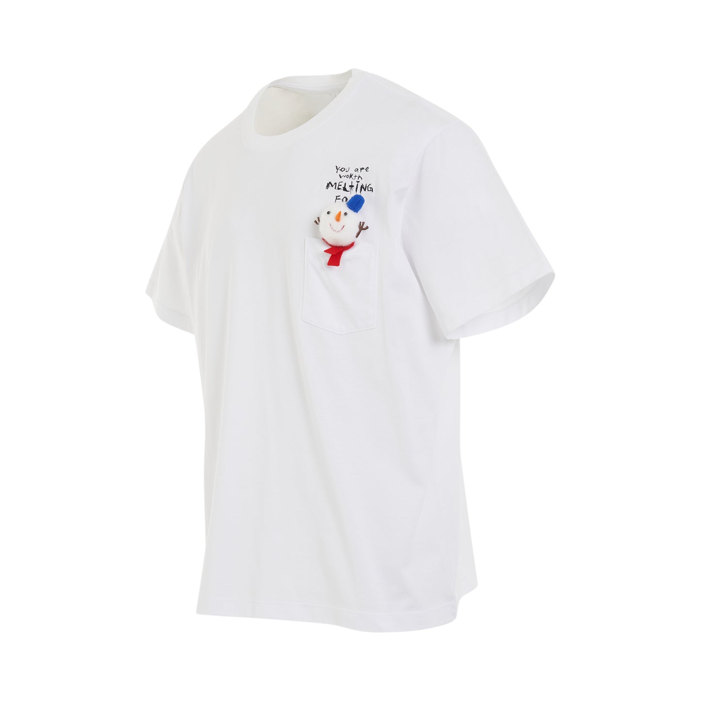 Snowman Pocket T-Shirt in White