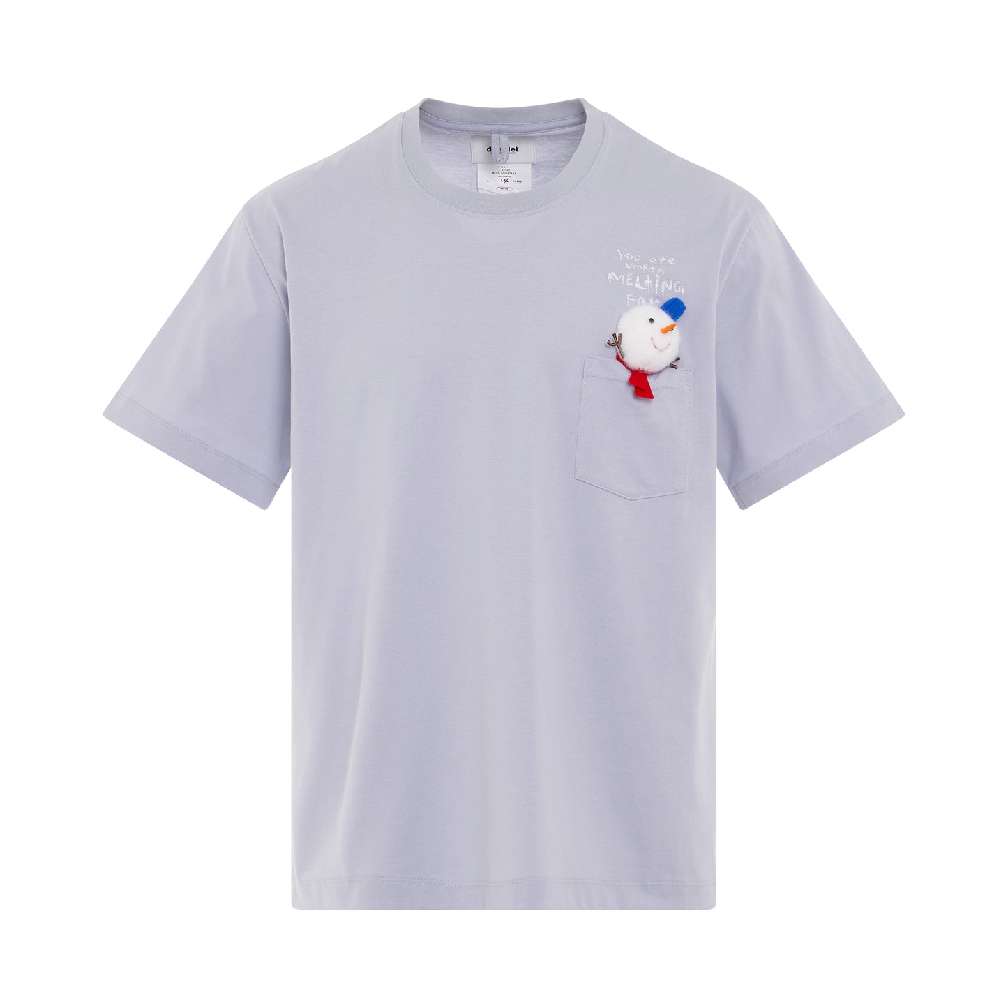 Snowman Pocket T-Shirt in Light Blue