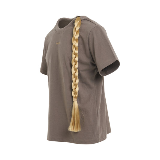 Braided Hair T-Shirt in Grey