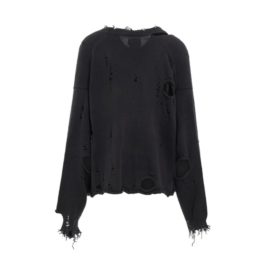 Destroyed Cardigan in Black