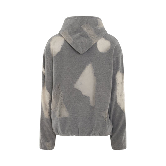 Ripped Off Knit Hoodie in Top Grey