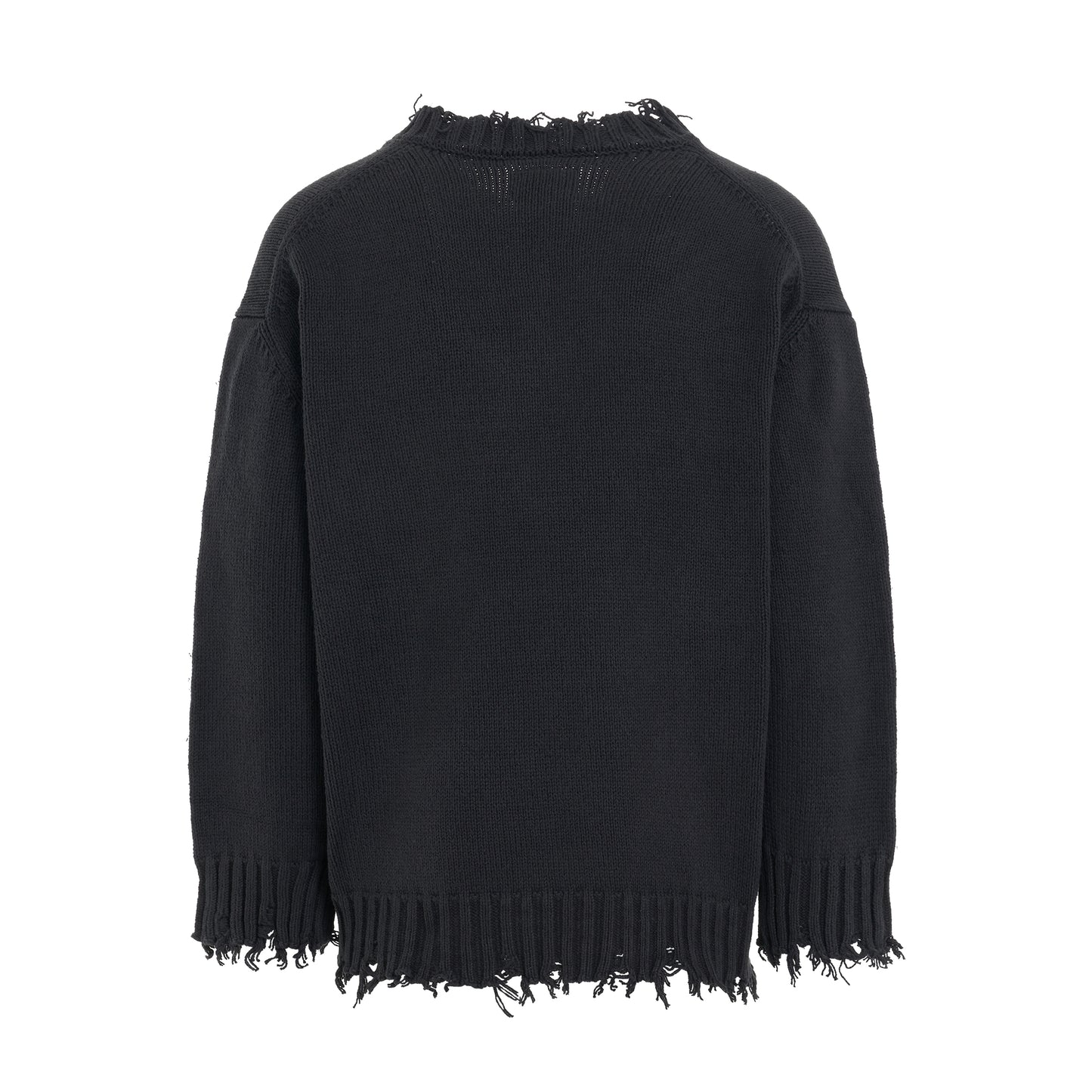 Oversized Knit Pullover in Black