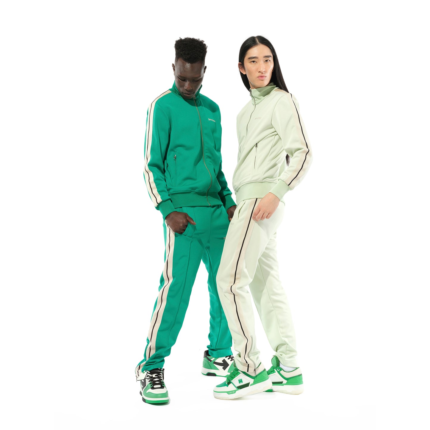 Classic Logo Track Pants in Mint/Off White