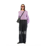Cropped Anagram Mohair Sweater in Lavender