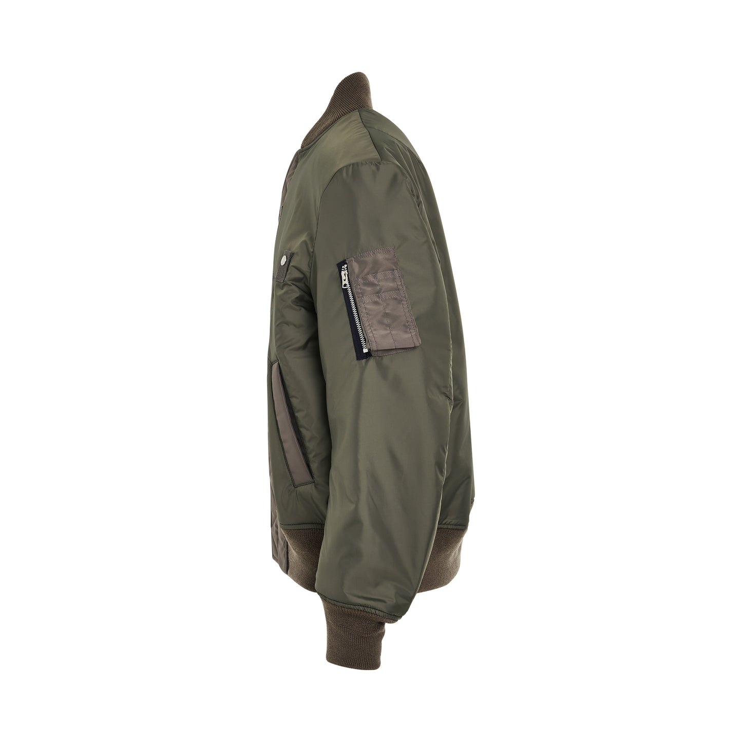 Men Nylon Twill Blouson in Khaki