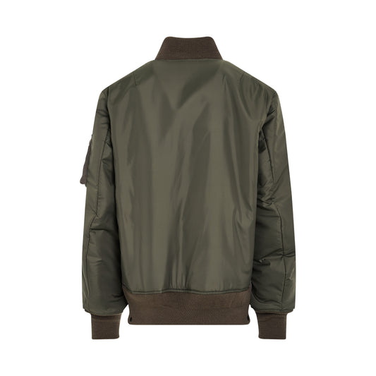 Men Nylon Twill Blouson in Khaki