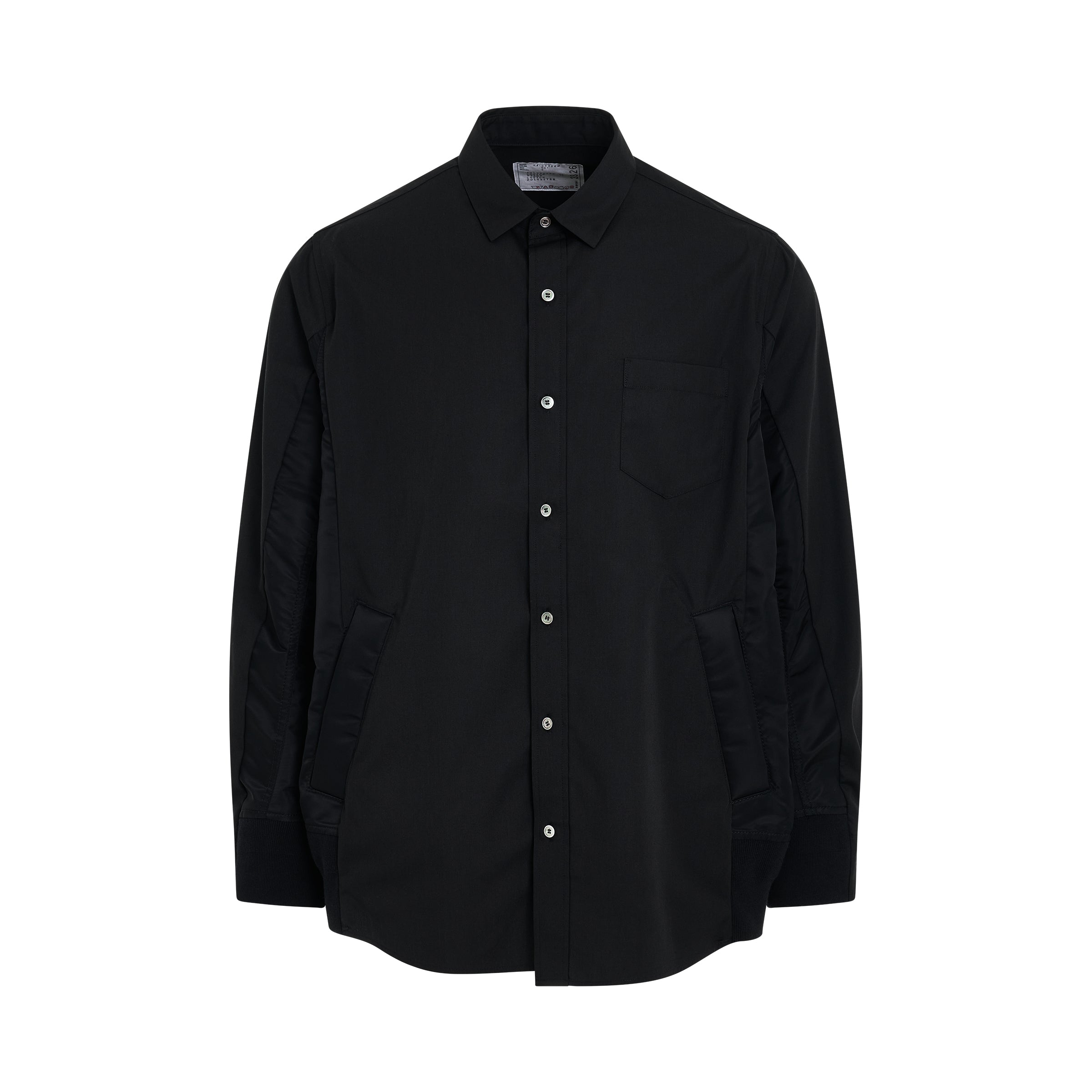 Cotton x Nylon Mix Shirt in Black