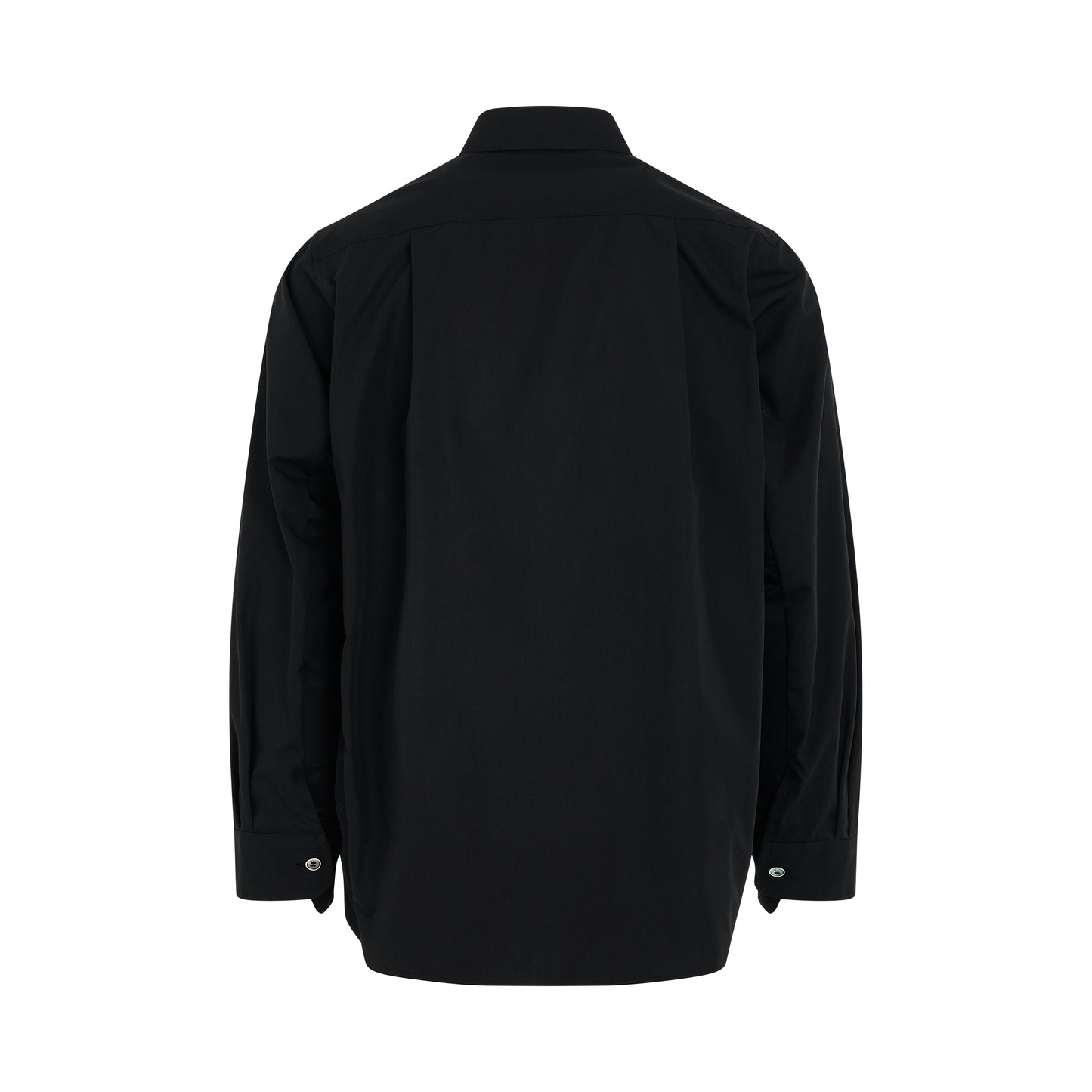 Cotton x Nylon Mix Shirt in Black