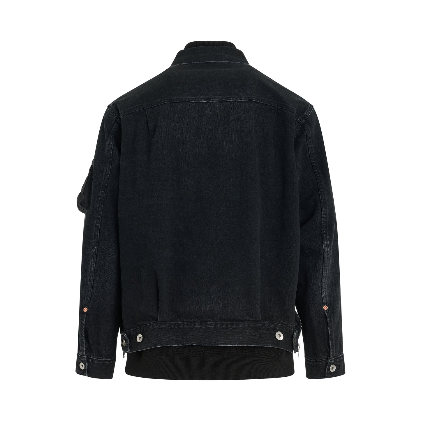 Layered Denim Blouson in Black