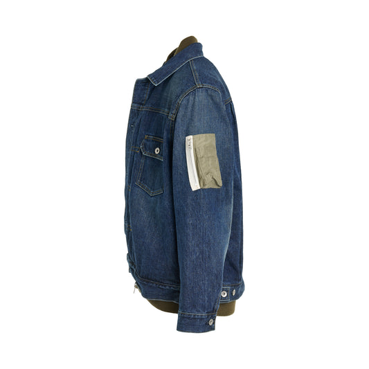 Layered Denim Blouson in Blue