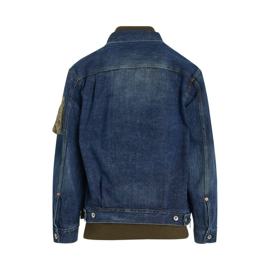 Layered Denim Blouson in Blue